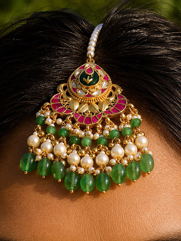 Multicolour Bridal Jadtar Kundan Necklace set