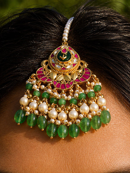 Multicolour Bridal Jadtar Kundan Necklace set